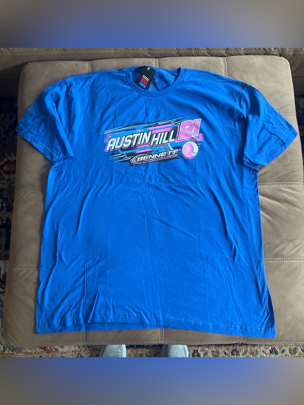 Nascar Austin Hill 21 Graphic Tee - Blue with Pink Accent